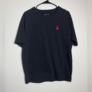 Spyder Black Graphic Logo T-Shirt Men’s Large Red Spellout Back